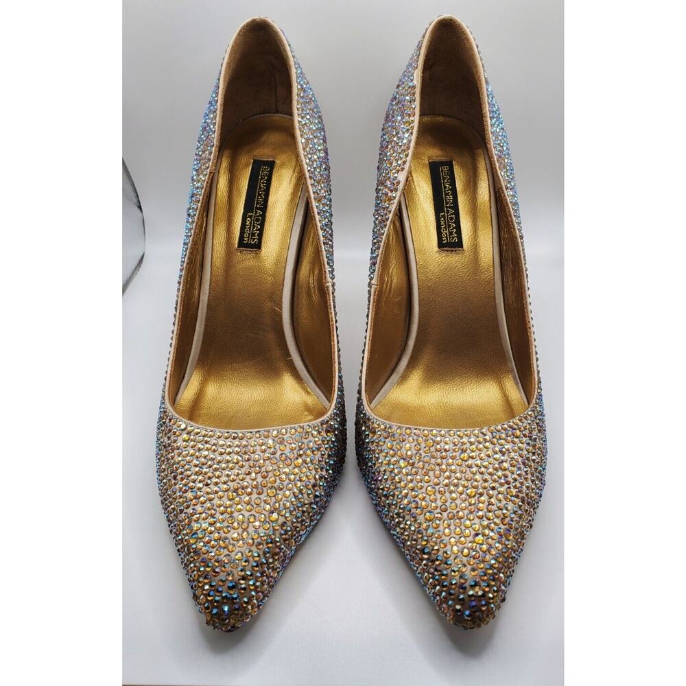 Benjamin Adams Crystal Embellished Bridal Wedding Shoes Size EU 40 US 9